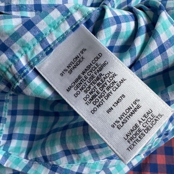 Vineyard Vines Lot of 2 Boys Performance Gingham Check Button Down Shirts M NWT - Picture 4 of 10